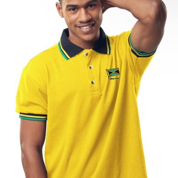 Jamaica National Team Polo - Yellow and Green - Size: 2xLarge - Picture 1 of 8